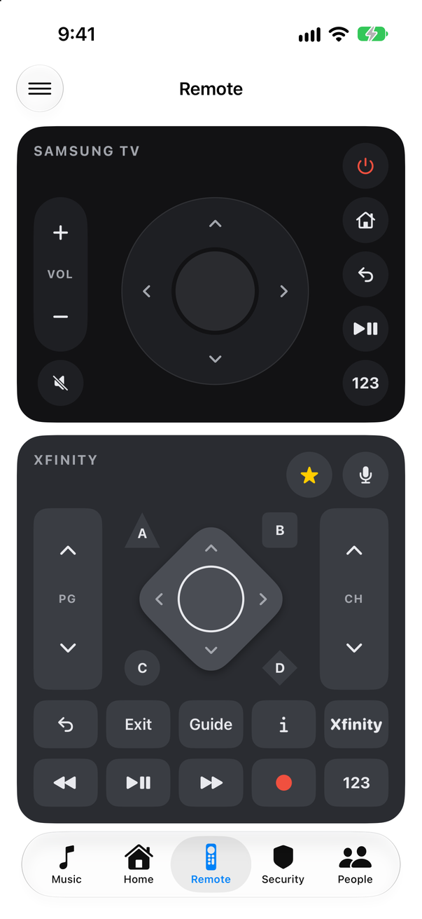 A TV and cable box remote